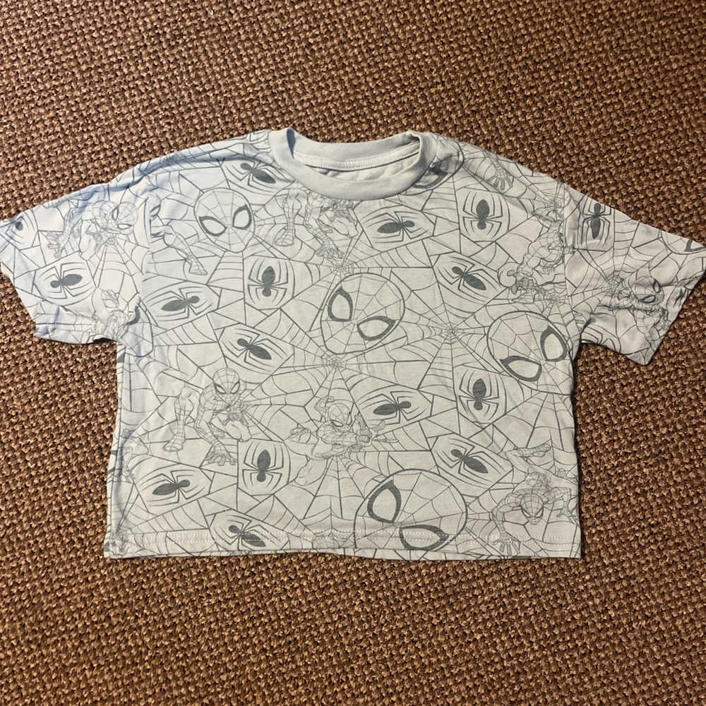 Women’s Spider-Man Graphic cropped T-Shirt -Blue